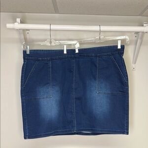 Denim & Co. Elastic Waist Jean Skirt- 3X